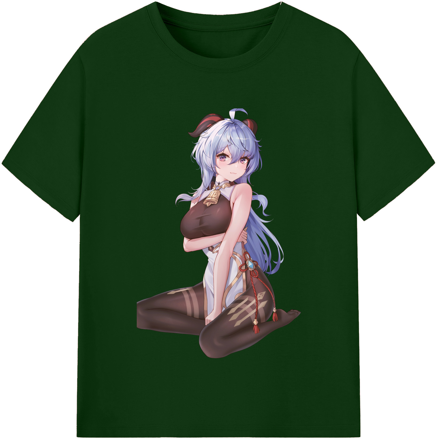 げんし神 甘雨 かんう genshin Ganyu 綿100％半袖Tシャツ（フロントプリント）